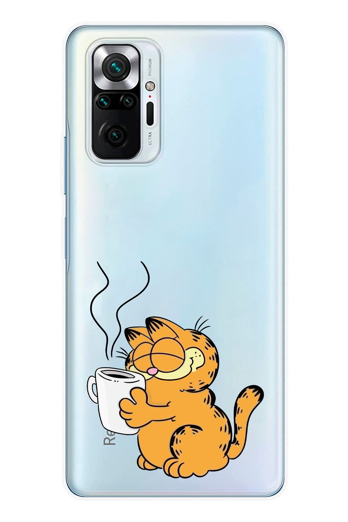 moonset Xiaomi Redmi Note 10 Pro Uyumlu Garfield Tasarımlı Baskılı Şeffaf Telefon Kılıfı