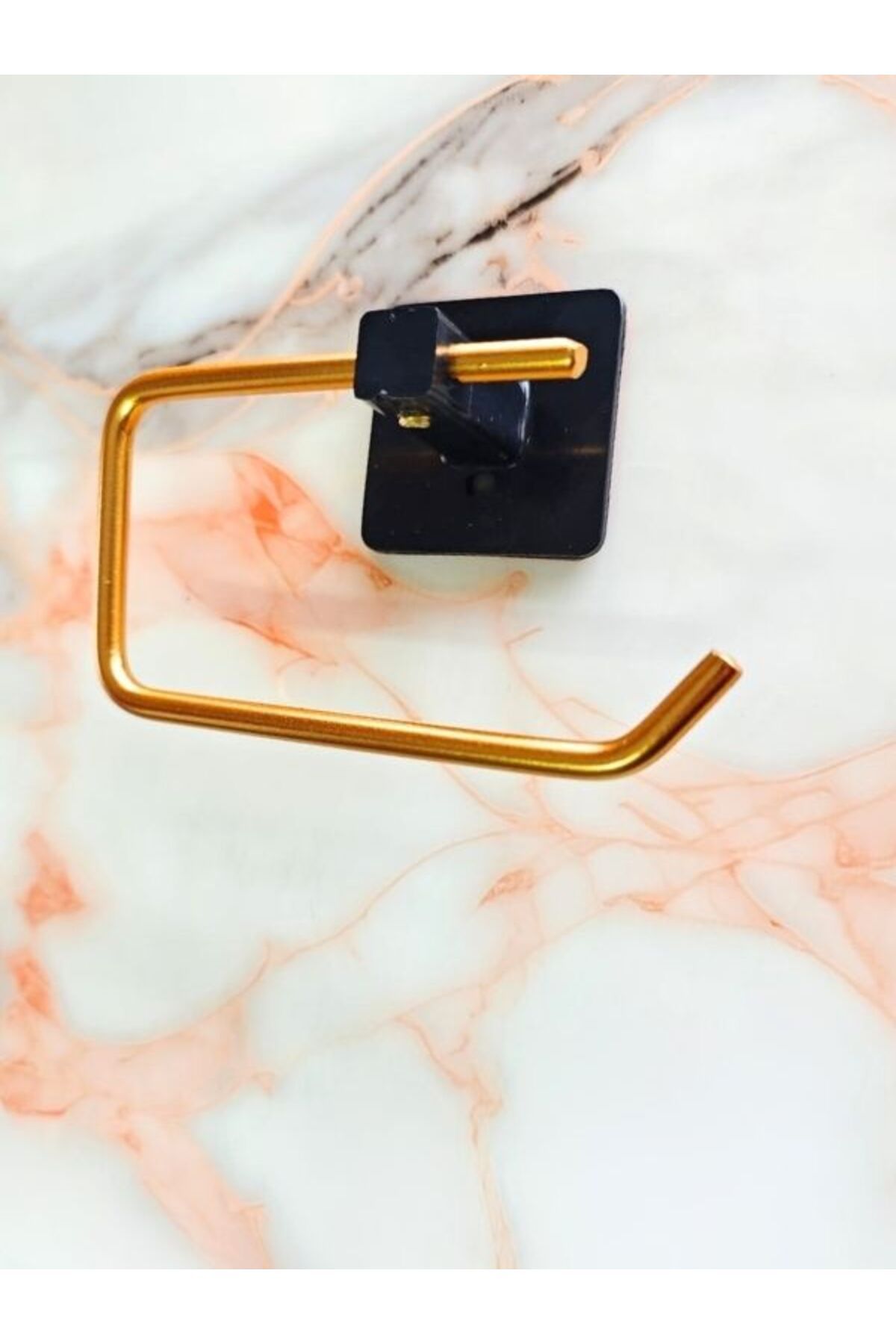 Aktel Banyo Gold Kare Yapışkanlı Açık Tuvalet Kağıtlığı WC Tuvalet Kağıdı Askısı