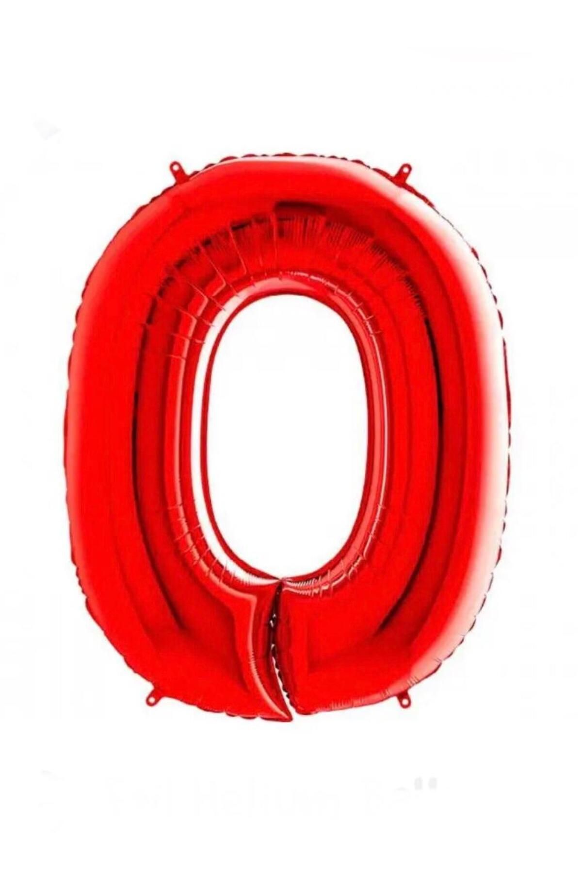 MİNAY 0 RAKAM FOLYO BALON KIRMIZI RENK 40" 100cm