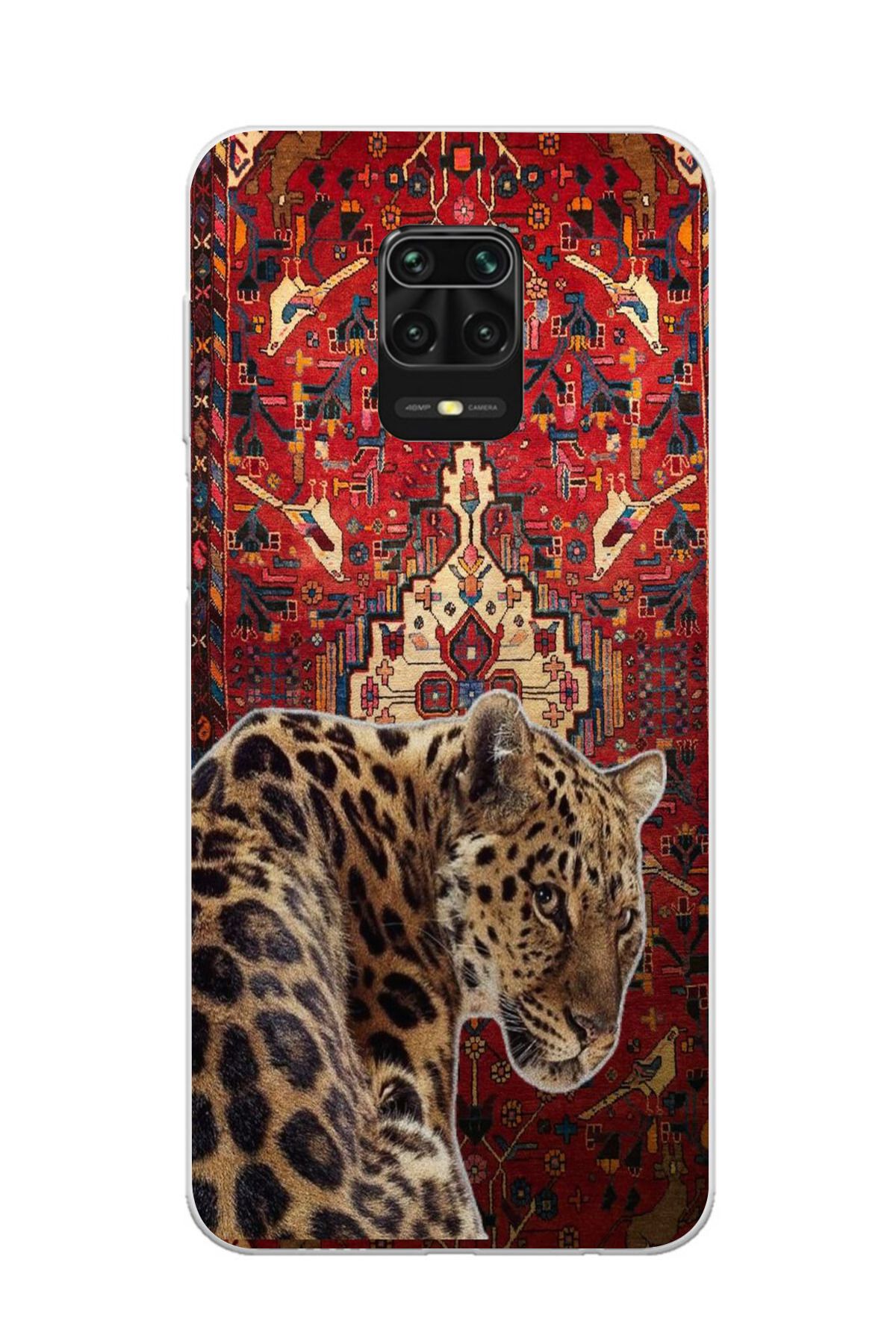 moonset Xiaomi Redmi Note 9 Pro / Note 9S Uyumlu Leopar Tasarımlı Baskılı Şeffaf Telefon Kılıfı