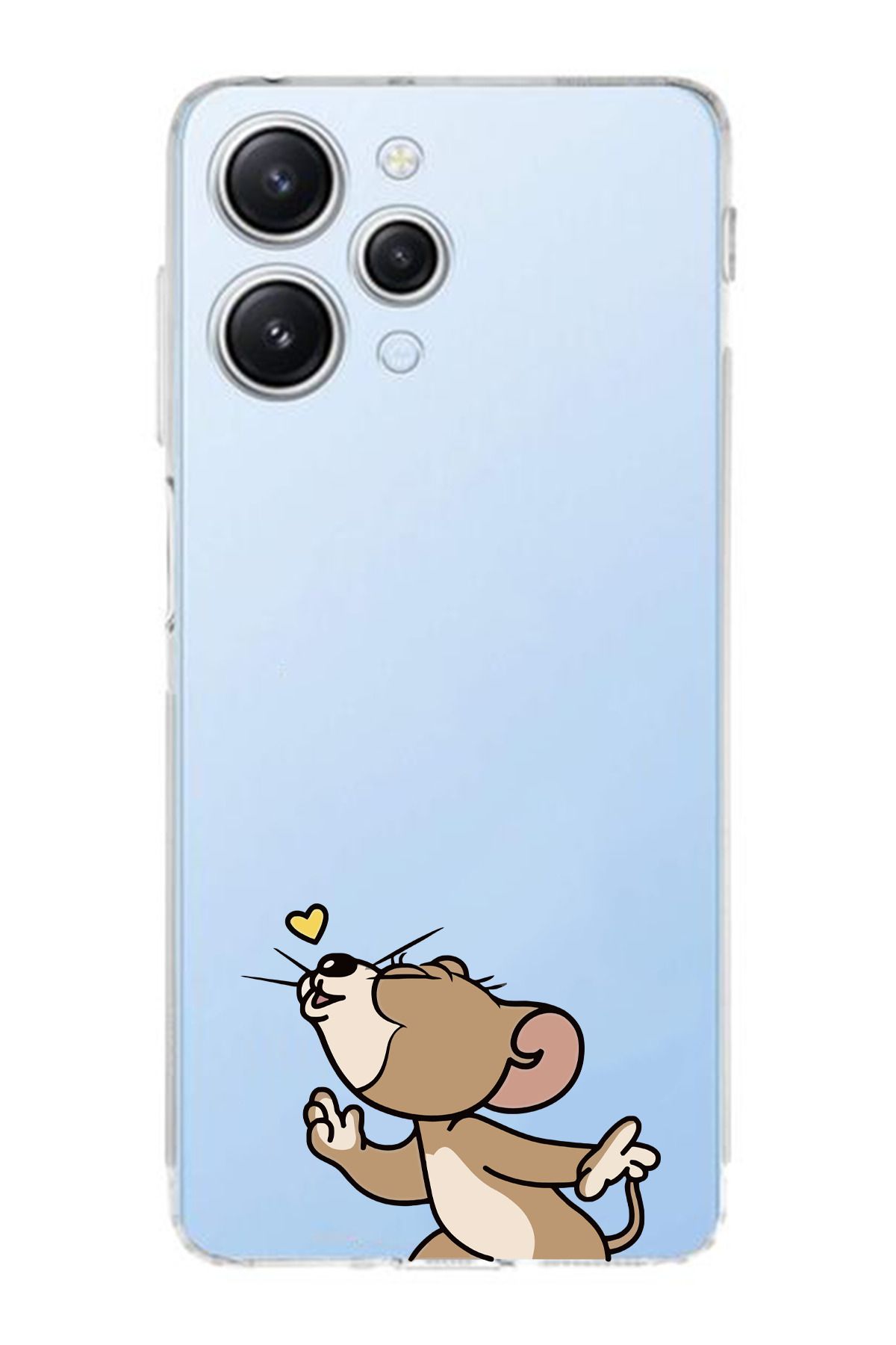 moonset Xiaomi Redmi 12 Uyumlu Jerry Tasarımlı Baskılı Şeffaf Telefon Kılıfı