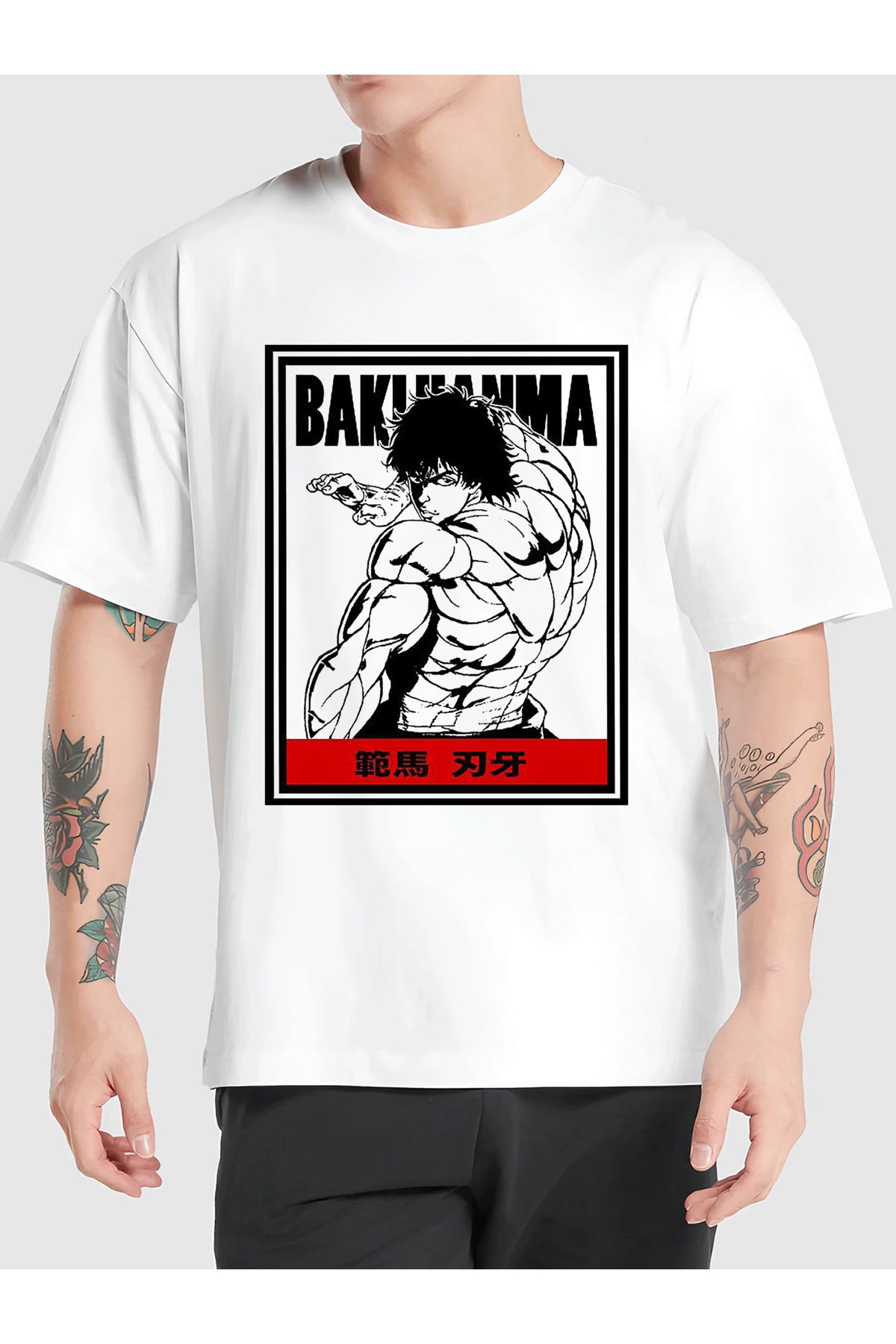 sielta Anime Bakuman Baskılı Bisiklet Yaka Oversize Kalıp Unisex Beyaz Tişört T-shirt