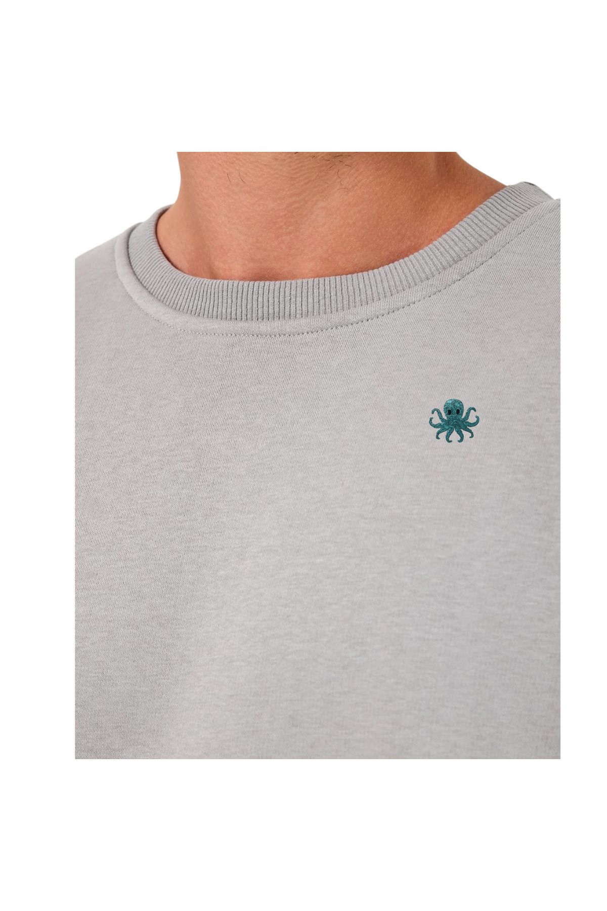 ChapellaSocks Ahtapot Desen Nakışlı Unisex Sweatshirt- %100 Pamuk ve Rahat!