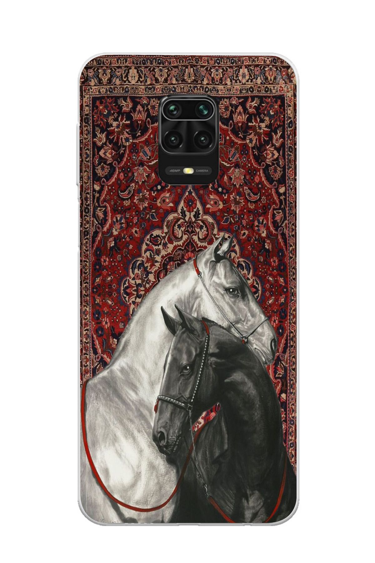 moonset Xiaomi Redmi Note 9 Pro / Note 9S Uyumlu Atlar Tasarımlı Baskılı Şeffaf Telefon Kılıfı