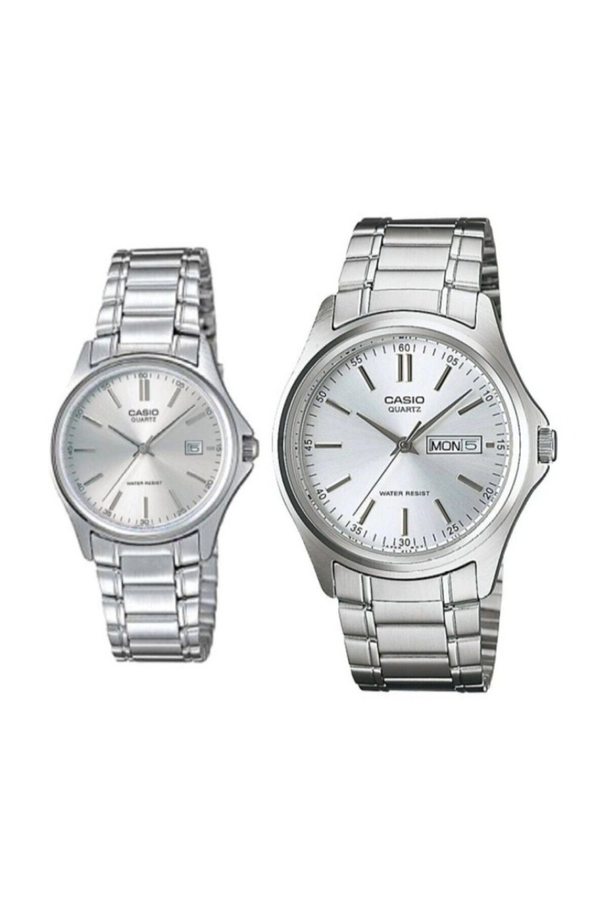 Casio-Lover Couple Wristwatch with Metallic Color Day and Calendar Function 2 Years Warranty 1