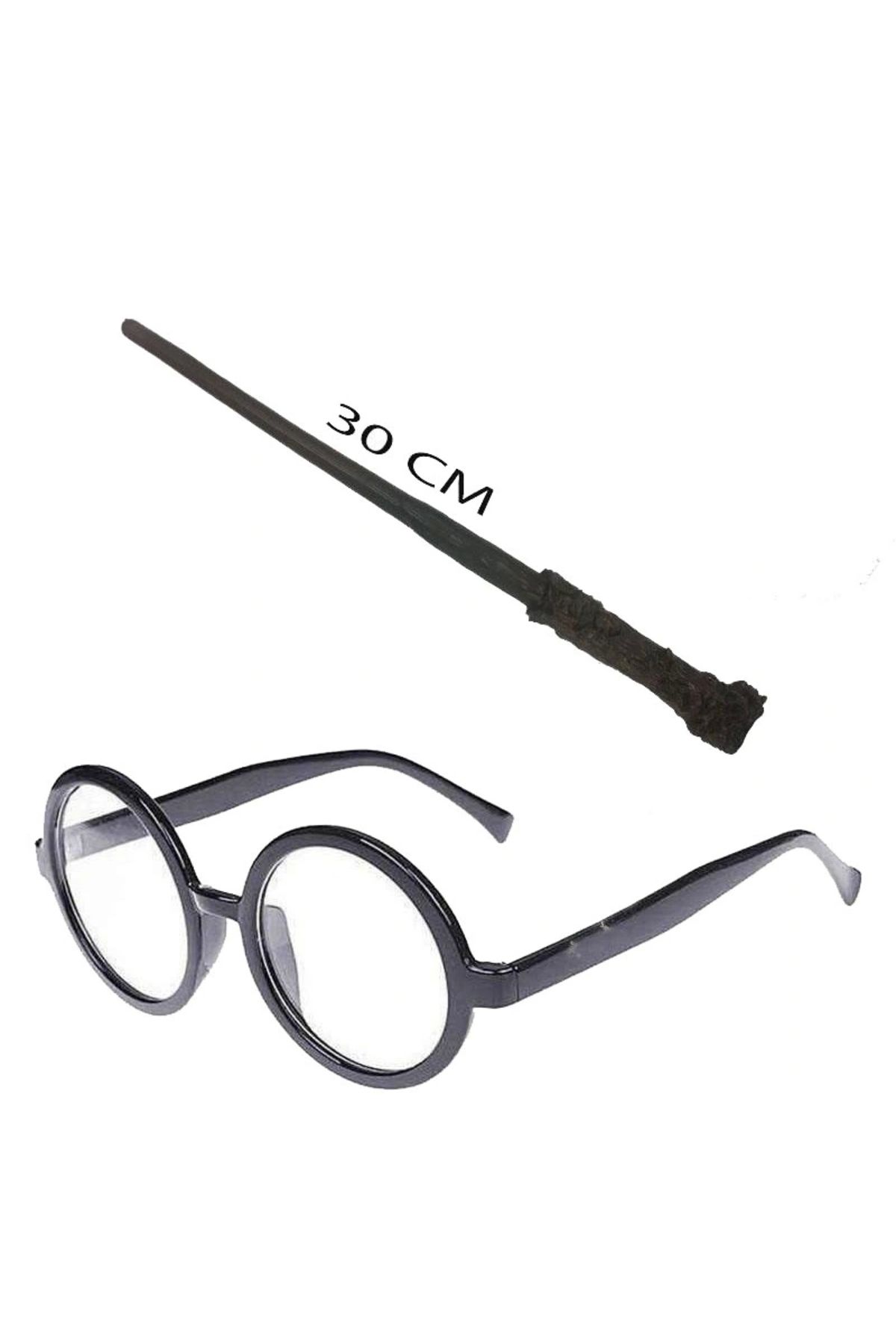 STOREMAX Harry Potter Asası 30 cm ve Siyah Çerçeveli Harry Potter Gözlüğü Seti (5047)