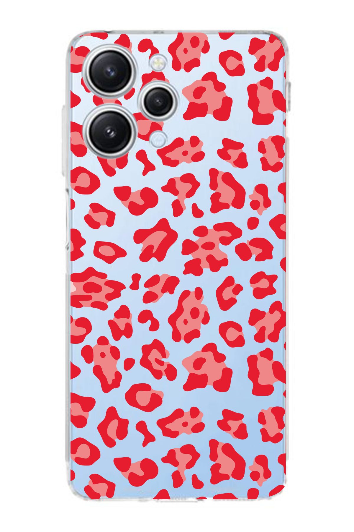 moonset Xiaomi Redmi 12 Uyumlu Leopar Desen Tasarımlı Baskılı Şeffaf Telefon Kılıfı