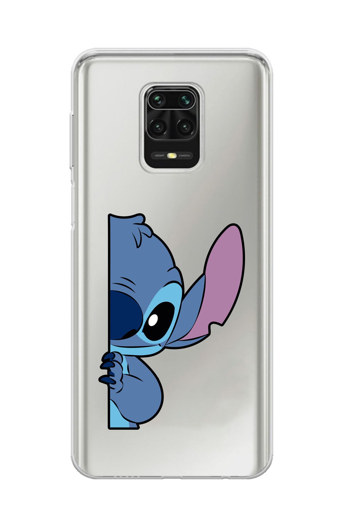 moonset Xiaomi Redmi Note 9 Pro / Note 9S Uyumlu Stitch Tasarımlı Baskılı Şeffaf Telefon Kılıfı