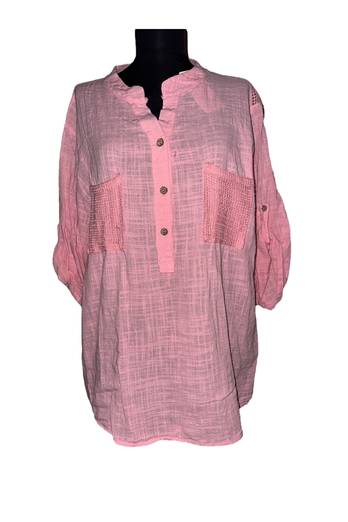 PHUTİ COLLECTION İTALYAN %100 KOTON FİLE DETAYLI BLUZ