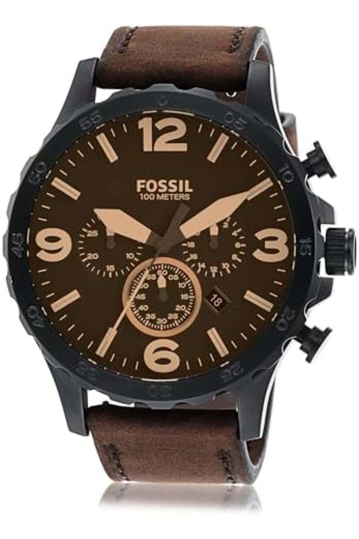 Fossil-Fossil Nate Men's Watch with Oversized Chronograph Watch Dial and Stainless Steel or Leather Band 8