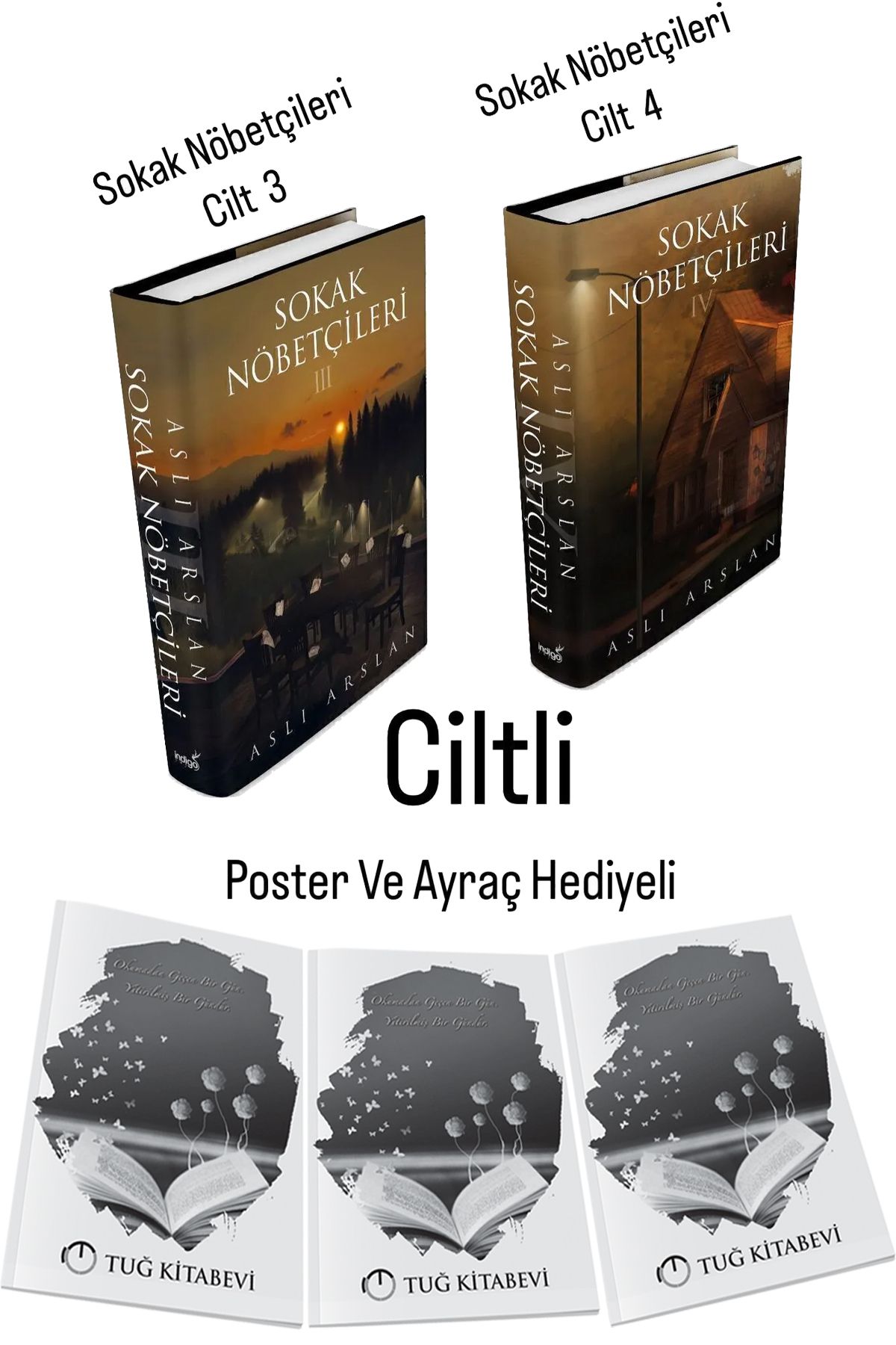 İndigo Kitap Sokak Nöbetçileri 3 ve Sokak Nöbetçileri 4 Ciltli Ayraç ve Poster Aslı Arslan + Hediyeli