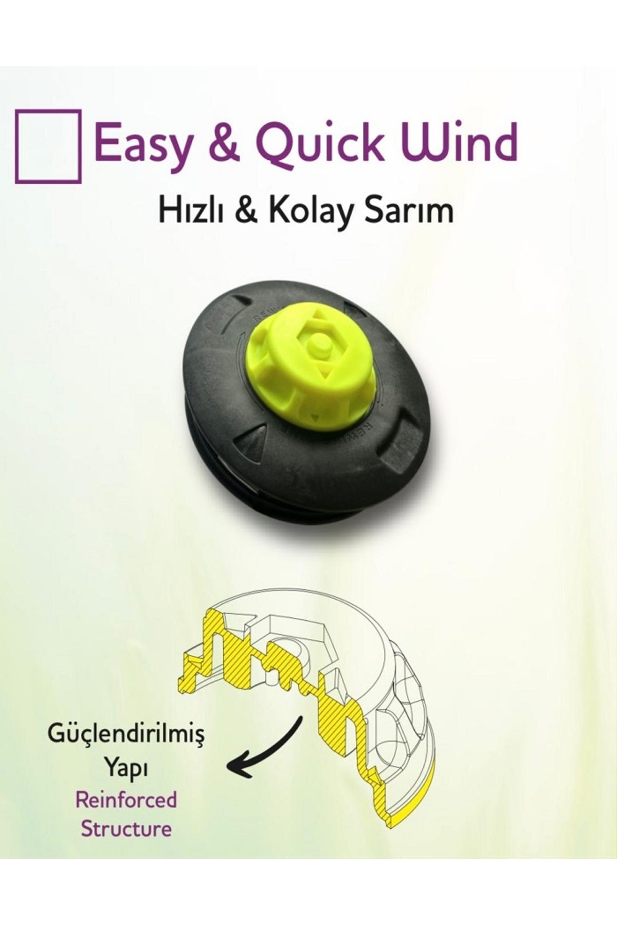 entarzlife Kolay Sarım Otomatik Tırpan Başlığı (Çelik Zırhlı)