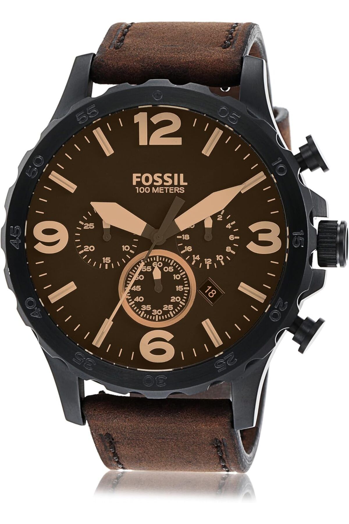 Fossil-Fossil Nate Men's Watch with Oversized Chronograph Watch Dial and Stainless Steel or Leather Band 7