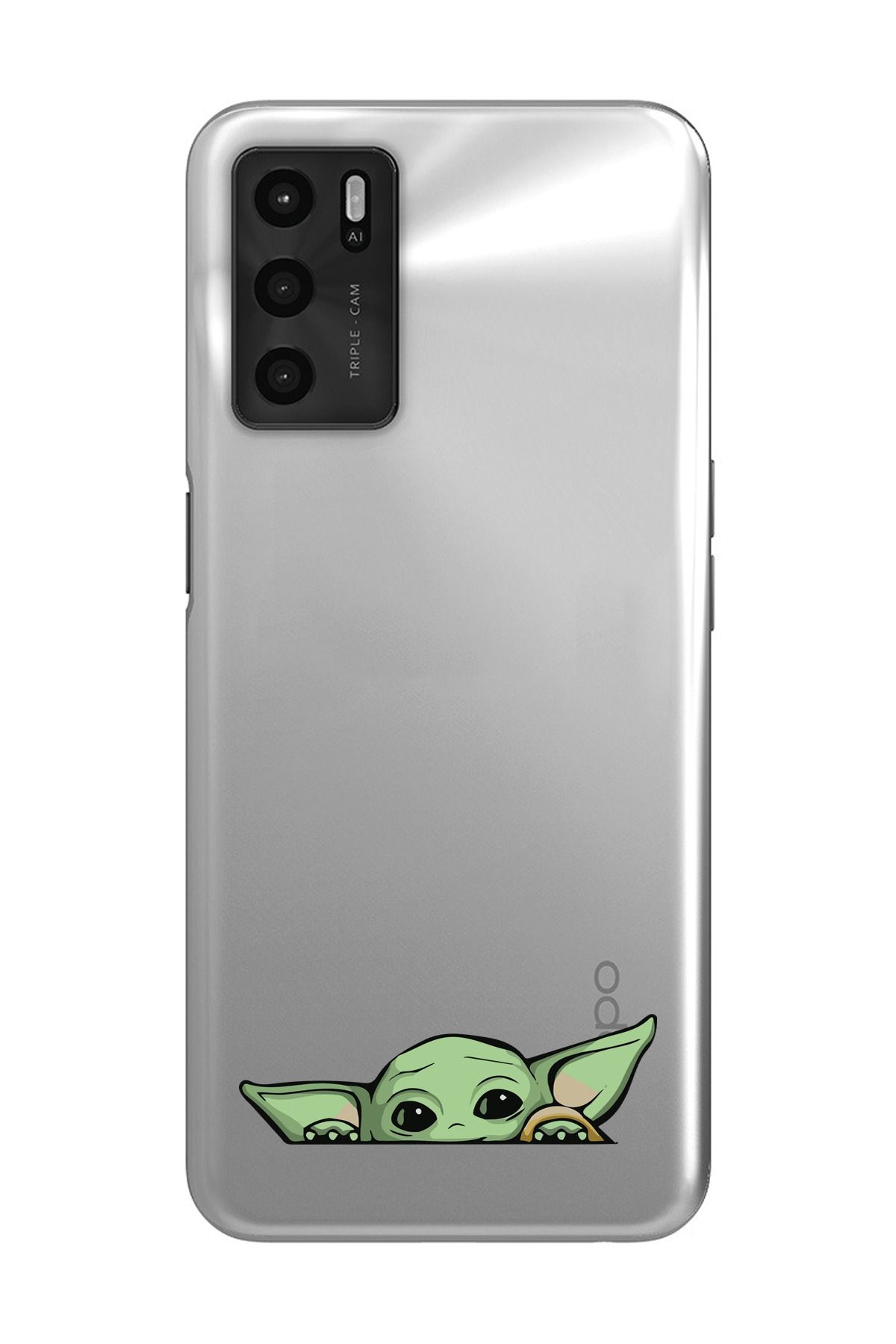 moonset Oppo A16 / A55 Uyumlu Yoda Tasarımlı Baskılı Şeffaf Telefon Kılıfı