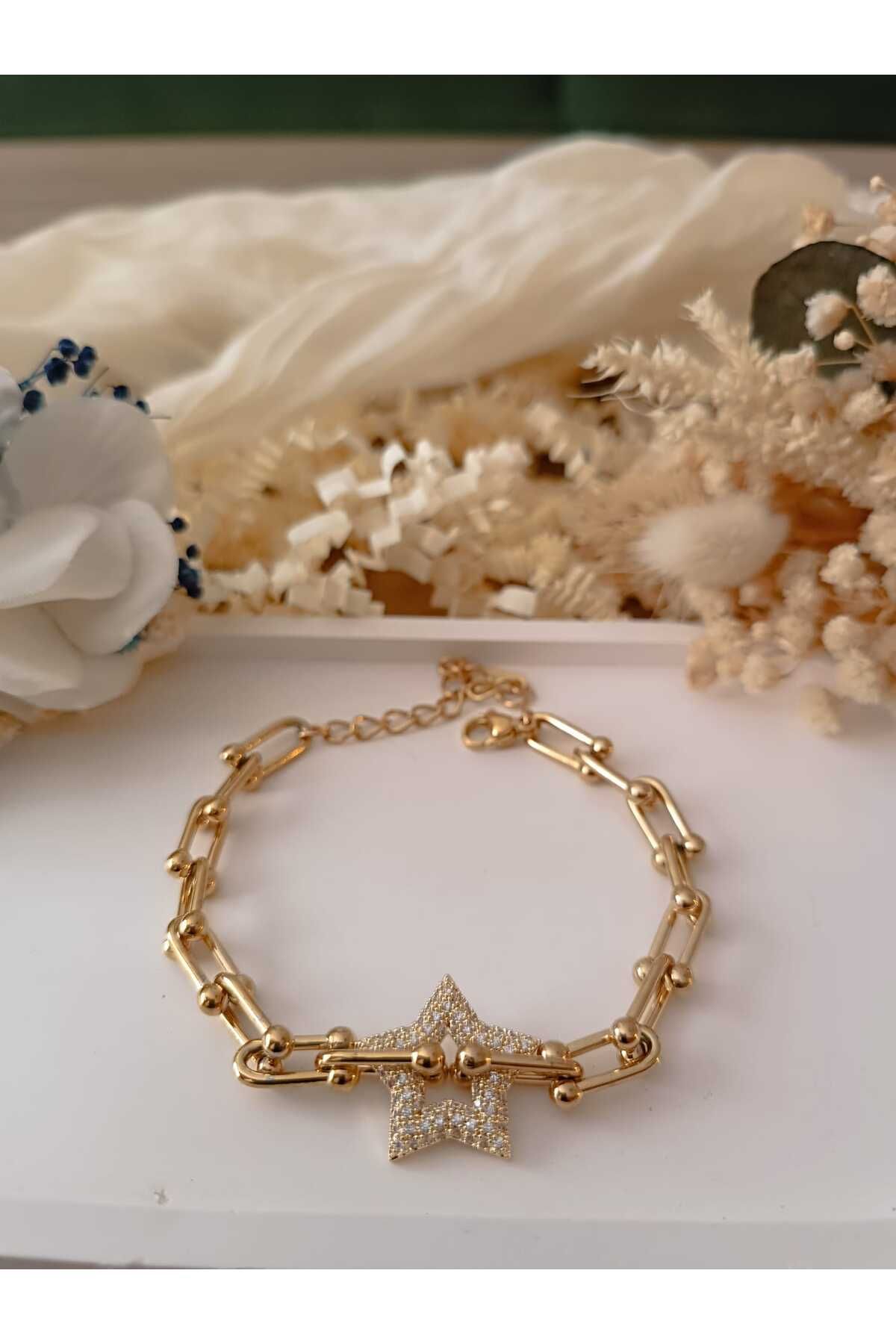 Çelik ÇELİK GOLD YILDIZ BİLEKLİK