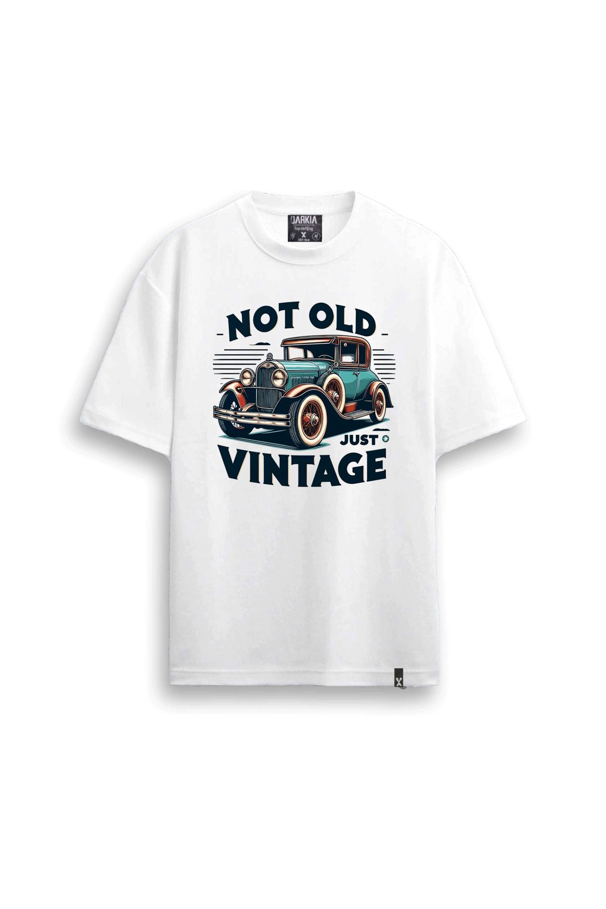 sielta Not Old Vintage Baskılı Bisiklet Yaka Unisex Beyaz Tişört T-shirt