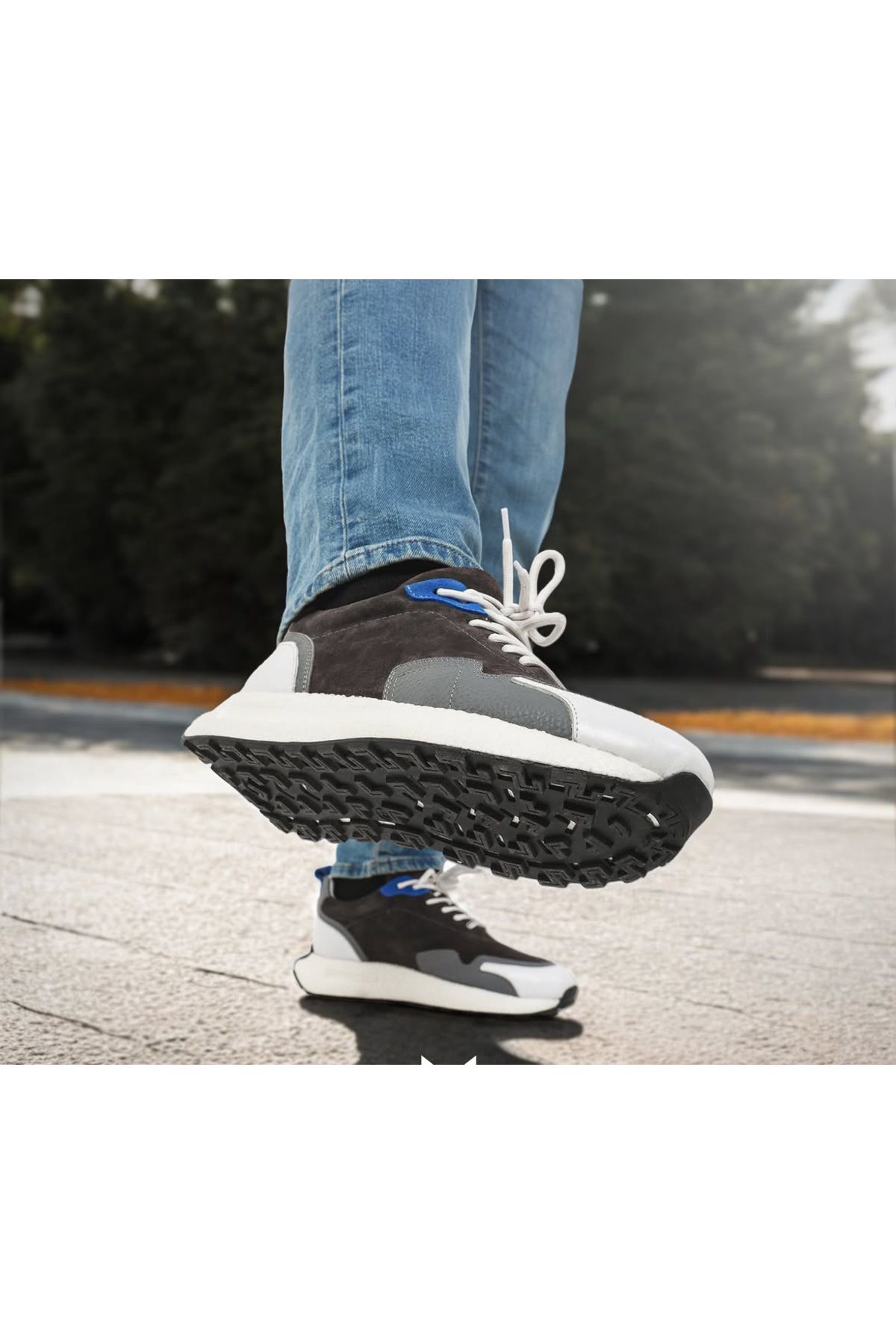 Refredo shoes Hakiki deri süet, köpük taban Lizbon spor ayakkabı