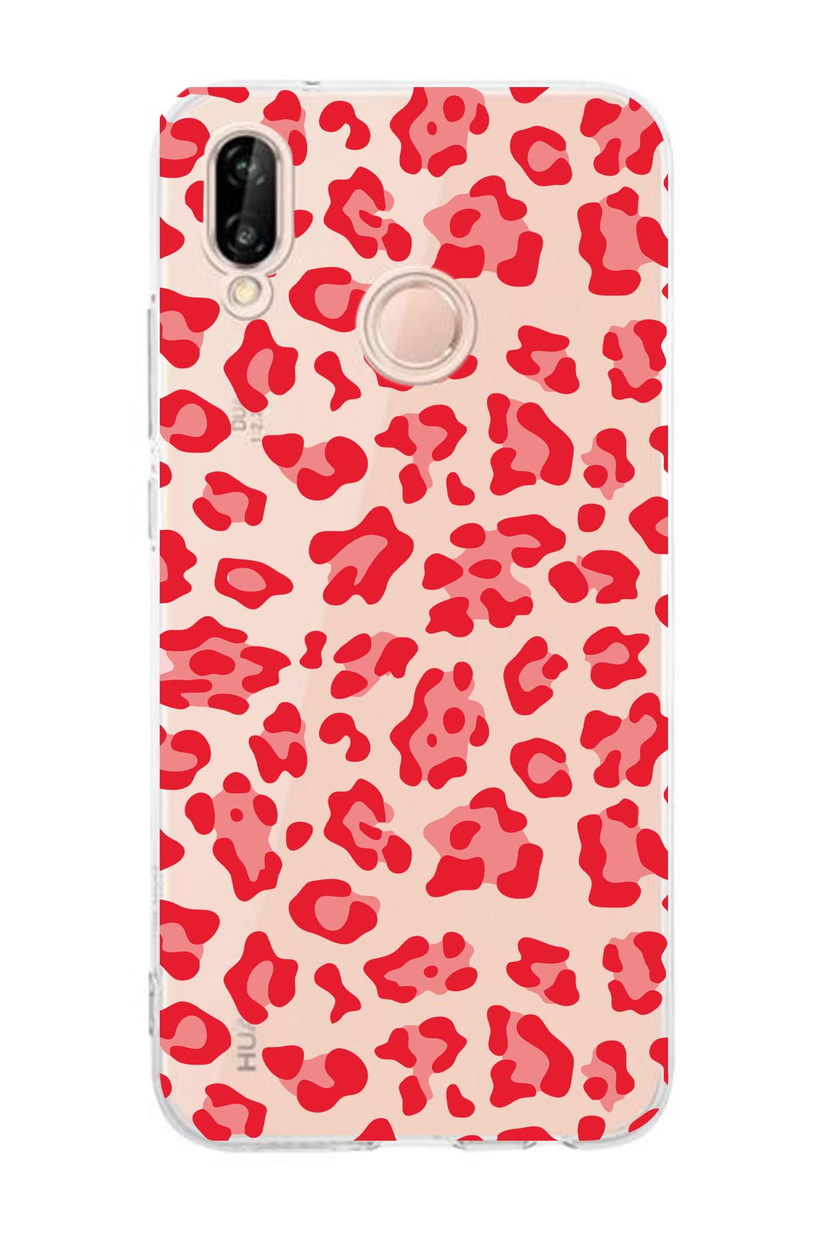 moonset Huawei P20 Lite Uyumlu Leopar Desen Tasarımlı Baskılı Şeffaf Telefon Kılıfı