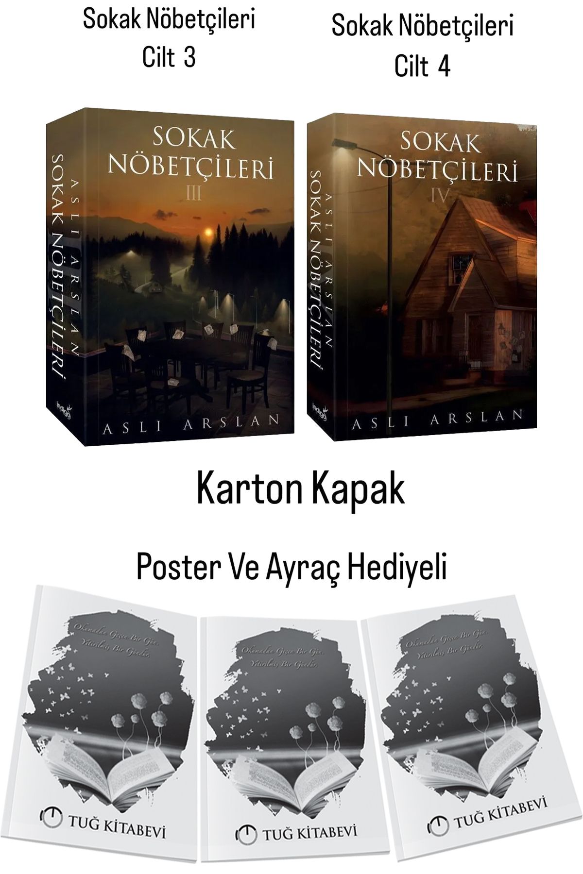 İndigo Kitap Sokak Nöbetçileri 3 ve Sokak Nöbetçileri 4 Karton Kapak Ayraç ve Poster Aslı Arslan + Hediyeli
