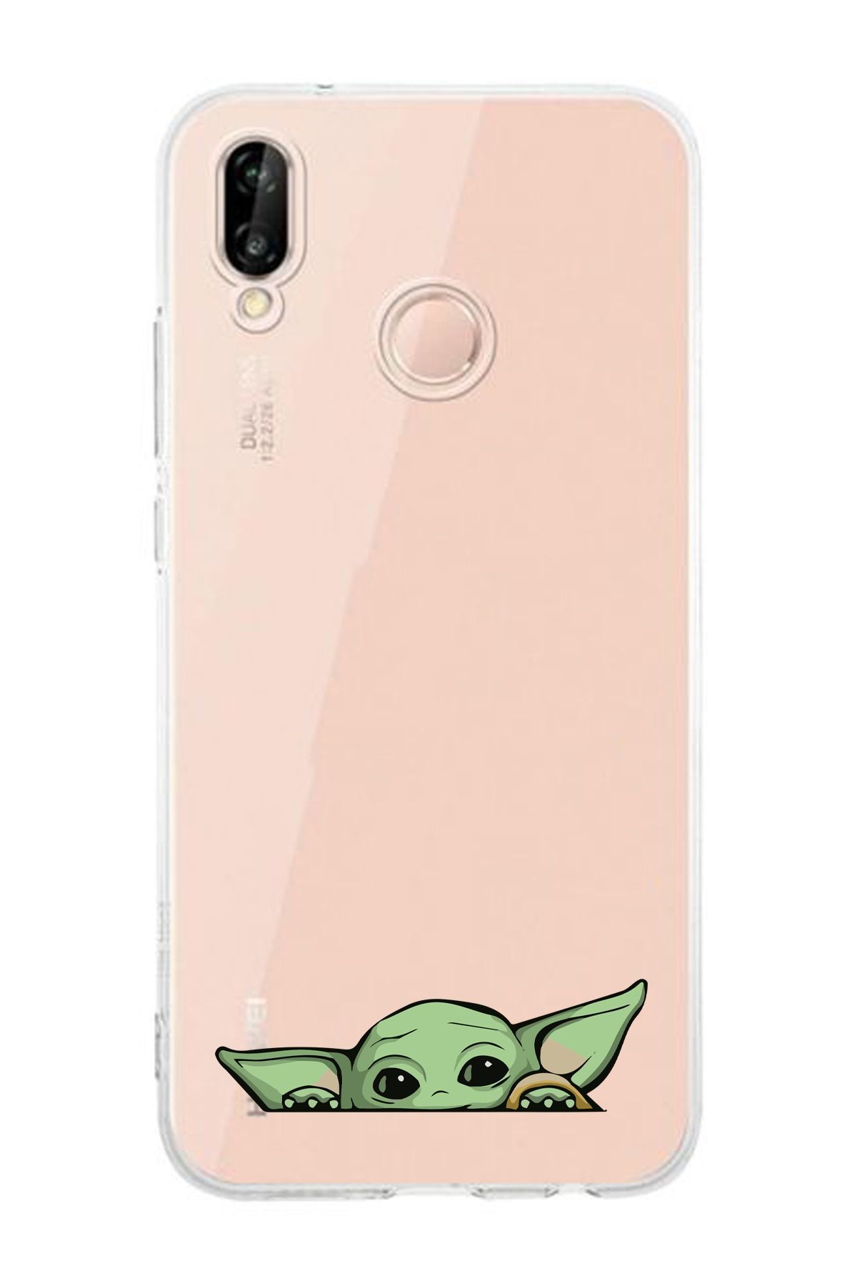 moonset Huawei P20 Lite Uyumlu Yoda Tasarımlı Baskılı Şeffaf Telefon Kılıfı