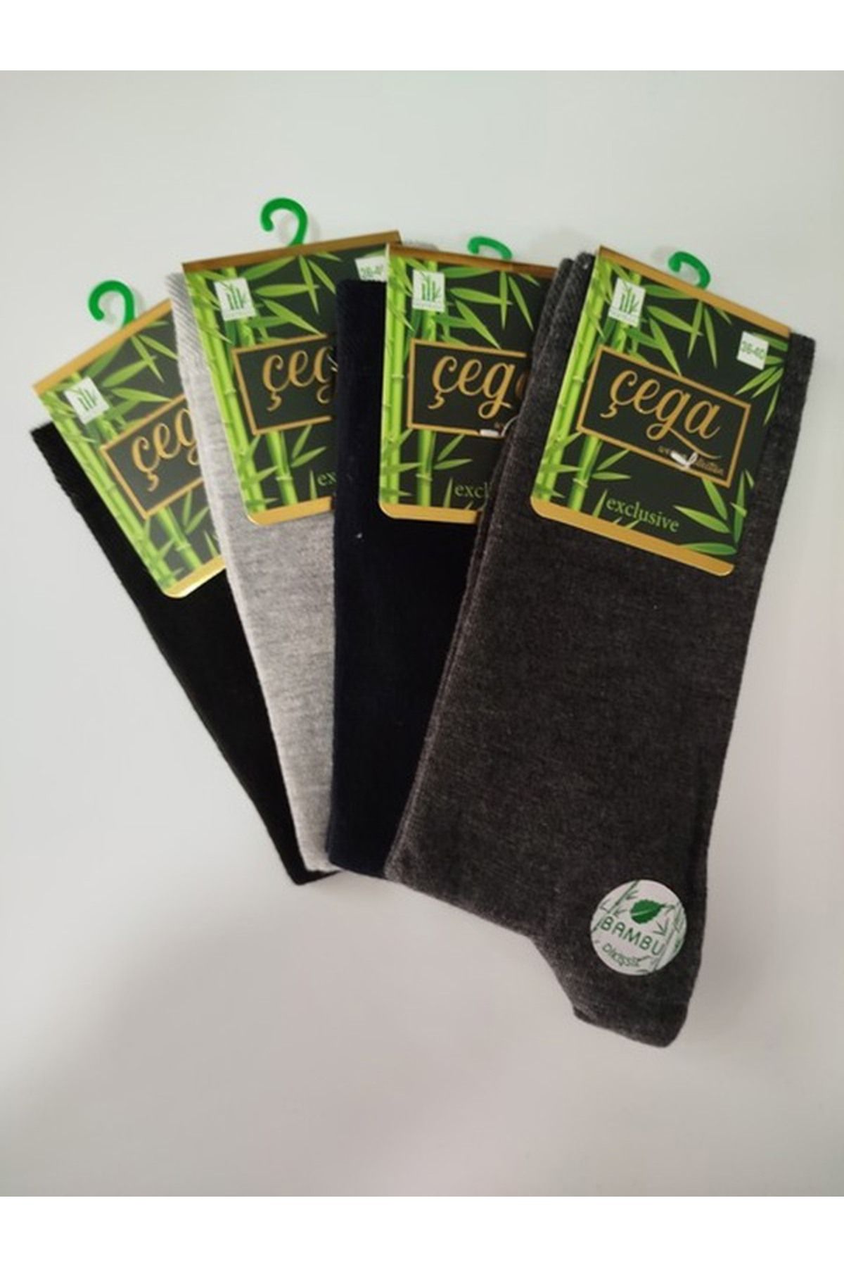 Çega Socks çok renkli dikişsiz düz renk 4'lü bambu kadın soket çorap