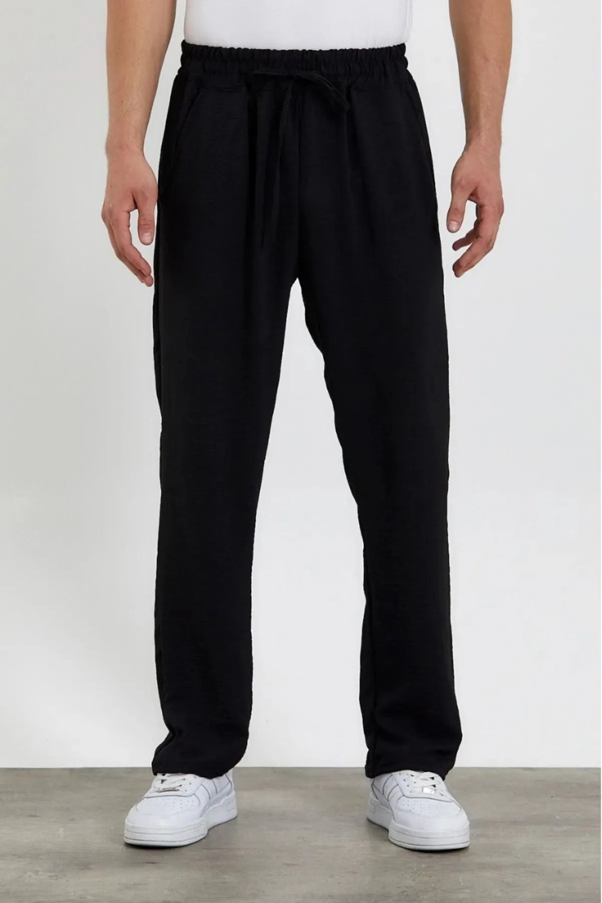 khalif Oversize Gri Aerobin Keten Yazlık Ince Salaş Alt Jogger Pantolon