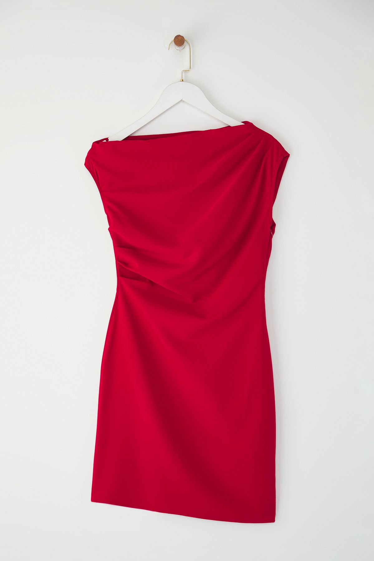 Trendyol Collection-Rotes, figurbetontes Mini-Webkleid TWOSS25EL00766 TWOSS25EL00766 5