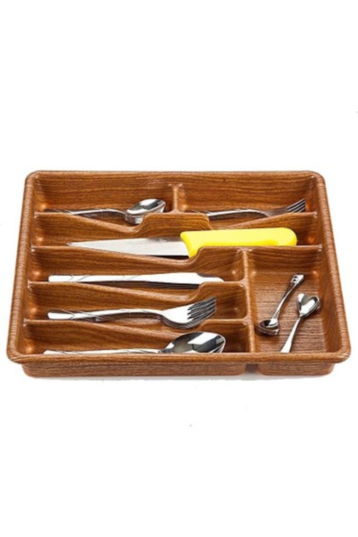 STOREMAX lbstorex KÜÇÜK - AHŞAP RENK - 7 BÖLMELİ ÇEKMECE İÇİ KAŞIKLIK 36X32CM Newdsng 1116818