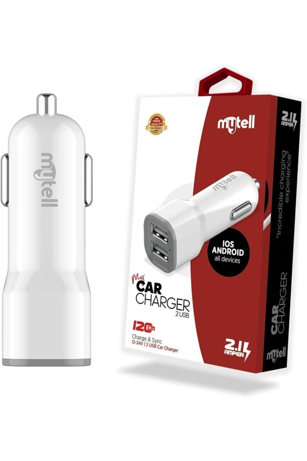 STOREMAX buxystorem Universal Universal Araç Şarjı MY-A5 USB Başlık 2 USB'li 2100 mAh, Beyaz trendymx 99