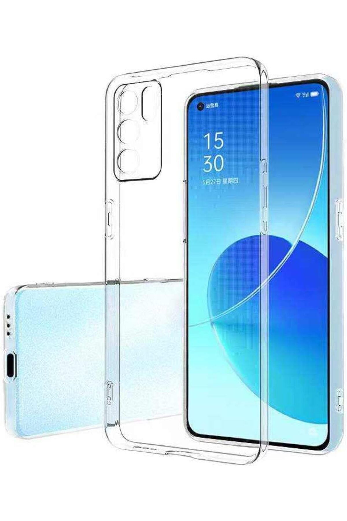 STOREMAX dlshop İletişim Oppo Reno 6 ile uyumlu Kapak Kamera Korumalı Süper Silikon Şeffaf Kılıf star