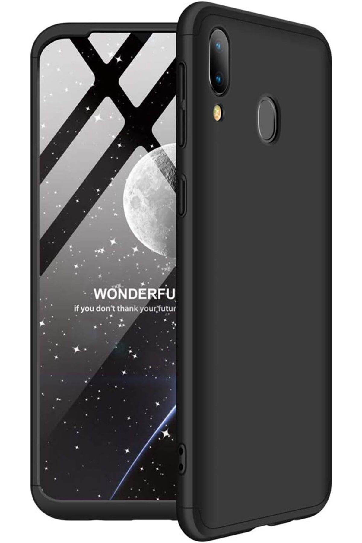 STOREMAX nffashopm Galaxy A30 için Kılıf Double Dip 360 Protective Siyah [Galaxy A30 ile Uyumlu Kılıf -