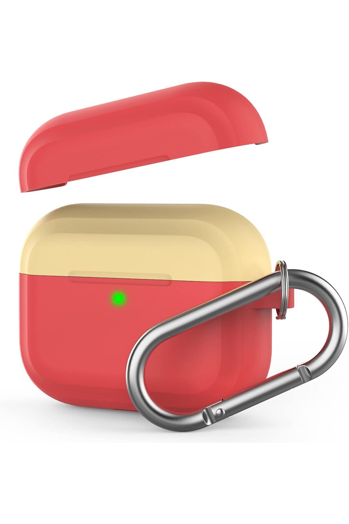 yenibagshop Airpods Pro ile Uyumlu Kılıf Mat Silikon Case Yedek Kapak Hediyeli PT-P4 Kırmızı