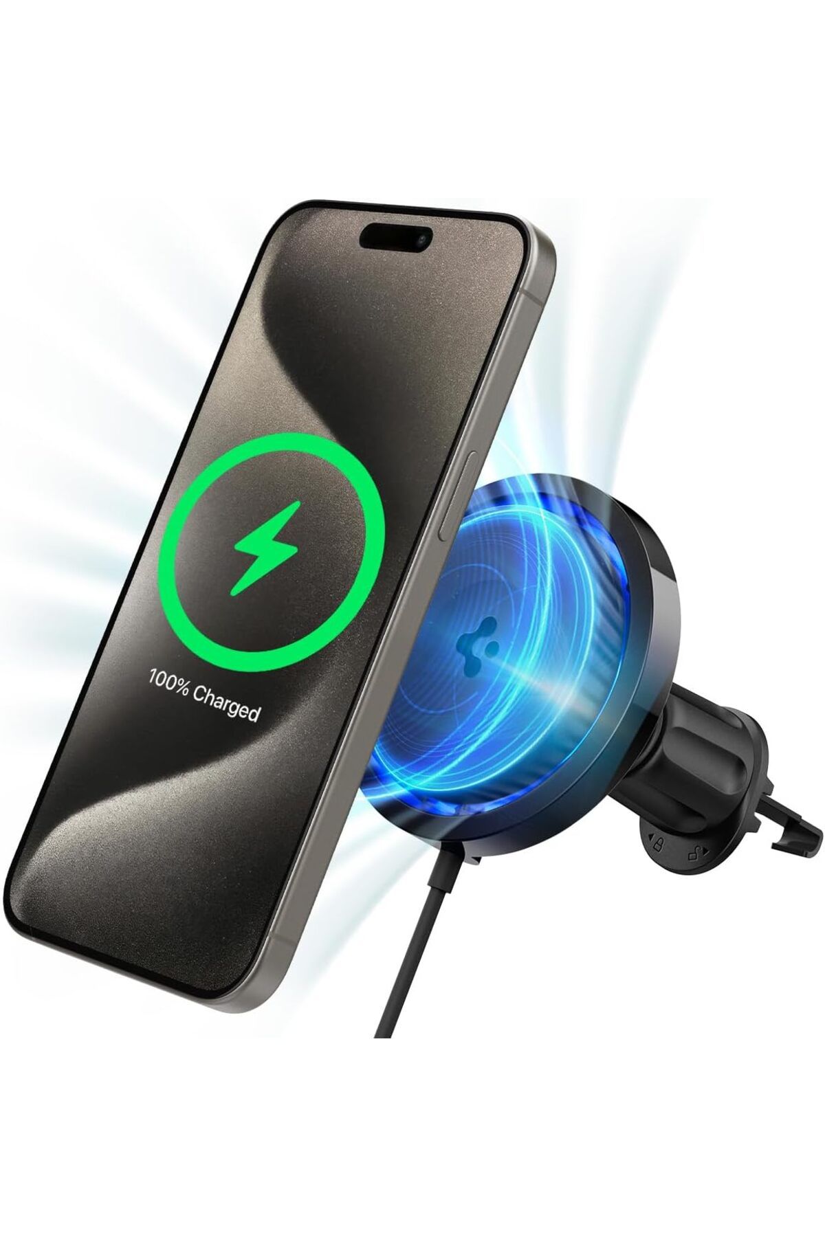 STOREMAX daliashops MagFit Air Vent Hook Araç içi Telefon Tutucu + Manyetik Kablosuz Şarj Cihazı iPhone i
