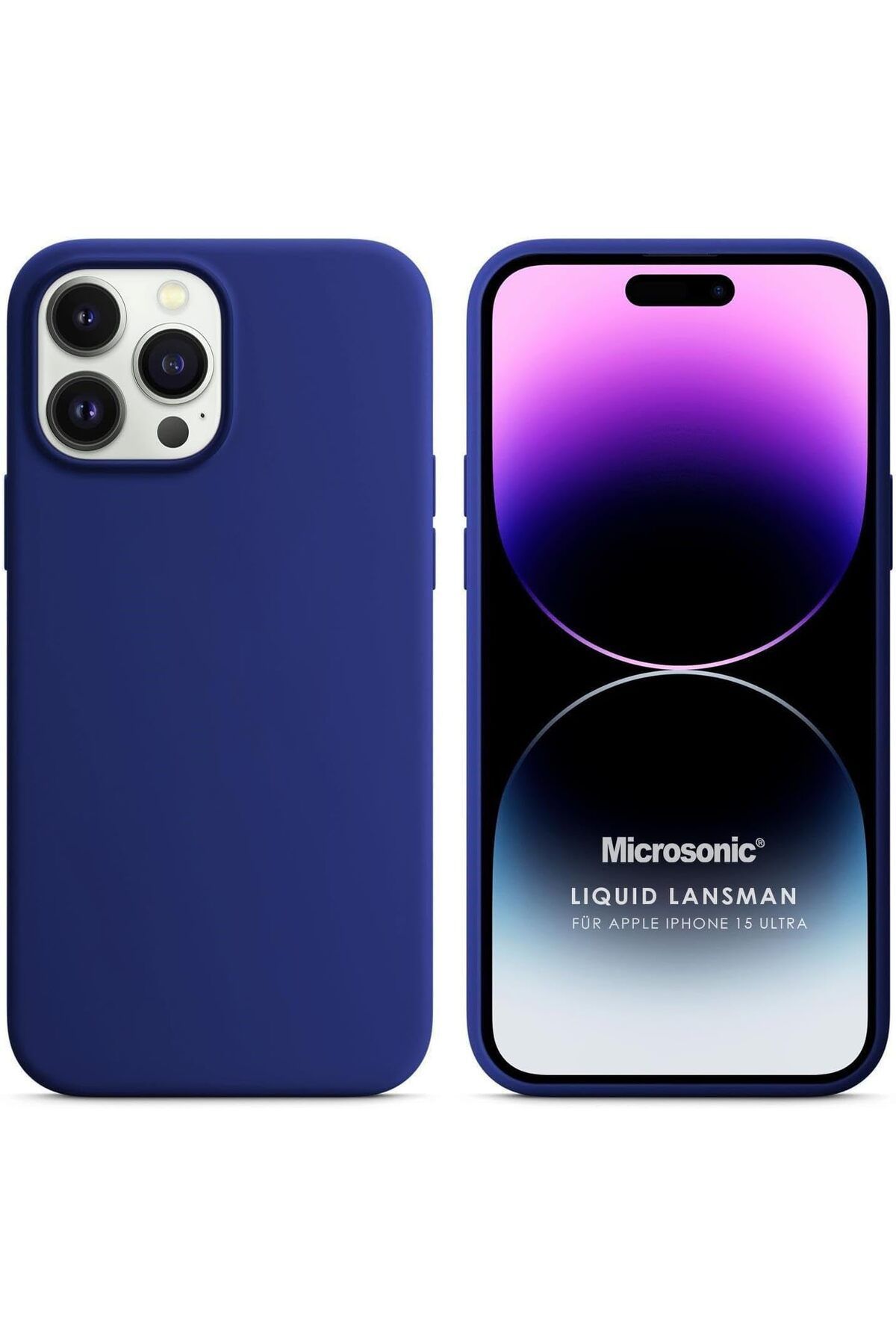 STOREMAX htpshopmx Kılıf iPhone 15 Pro Max için Liquid Lansman Silikon Lacivert [iPhone 15 Pro Max ile Uy