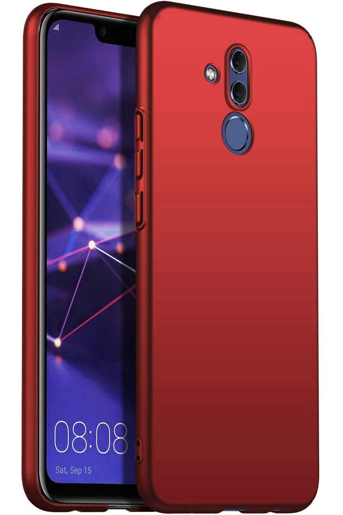 STOREMAX srhtDS Mate 20 Lite Kılıf Ultra İnce Renkli Silikon Kapak Kırmızı Desing 266450