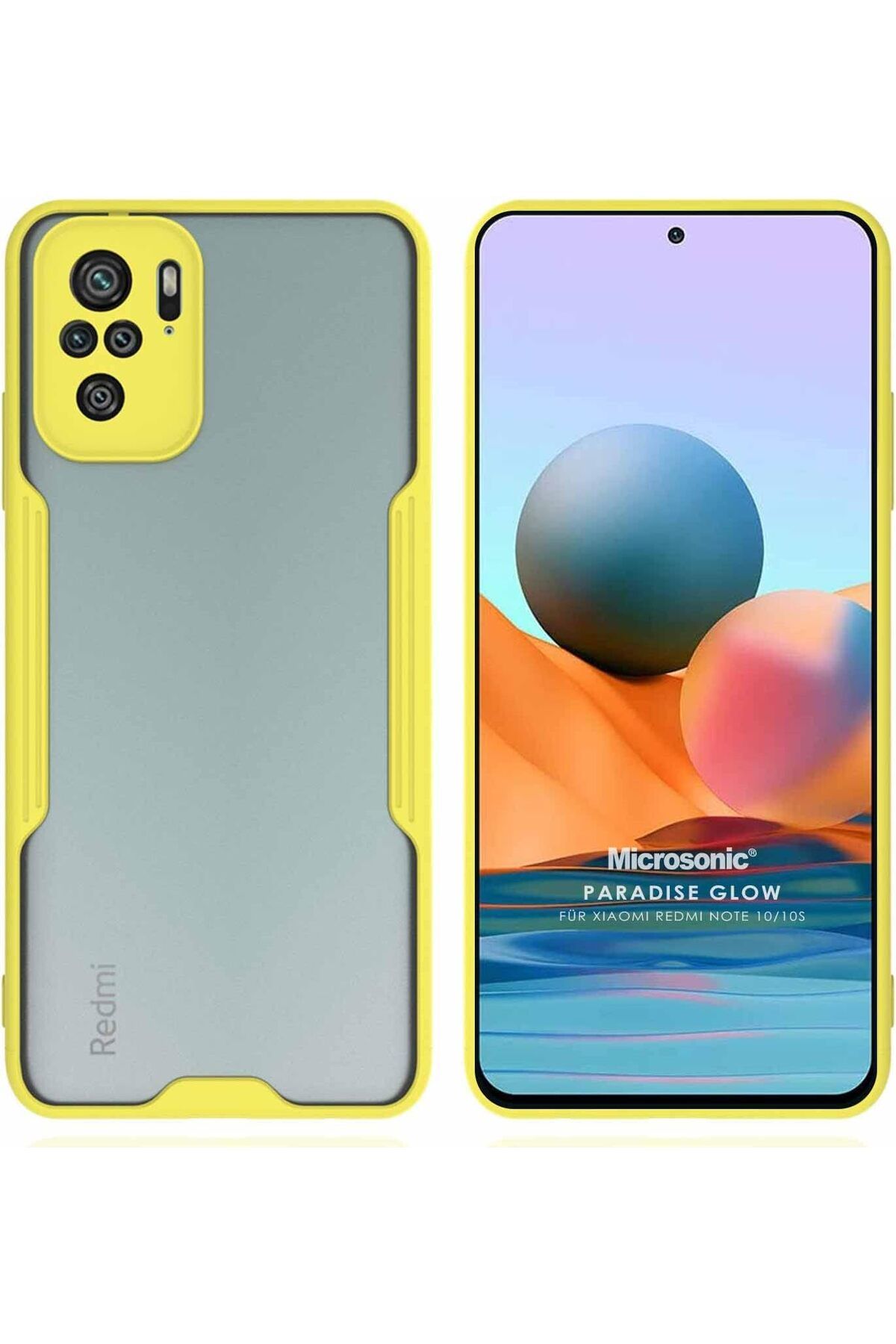 STOREMAX htpshopmx Xiaomi Redmi Note 10S için Kılıf Paradise Glow Sarı [Redmi Note 10S ile Uyumlu Kılıf