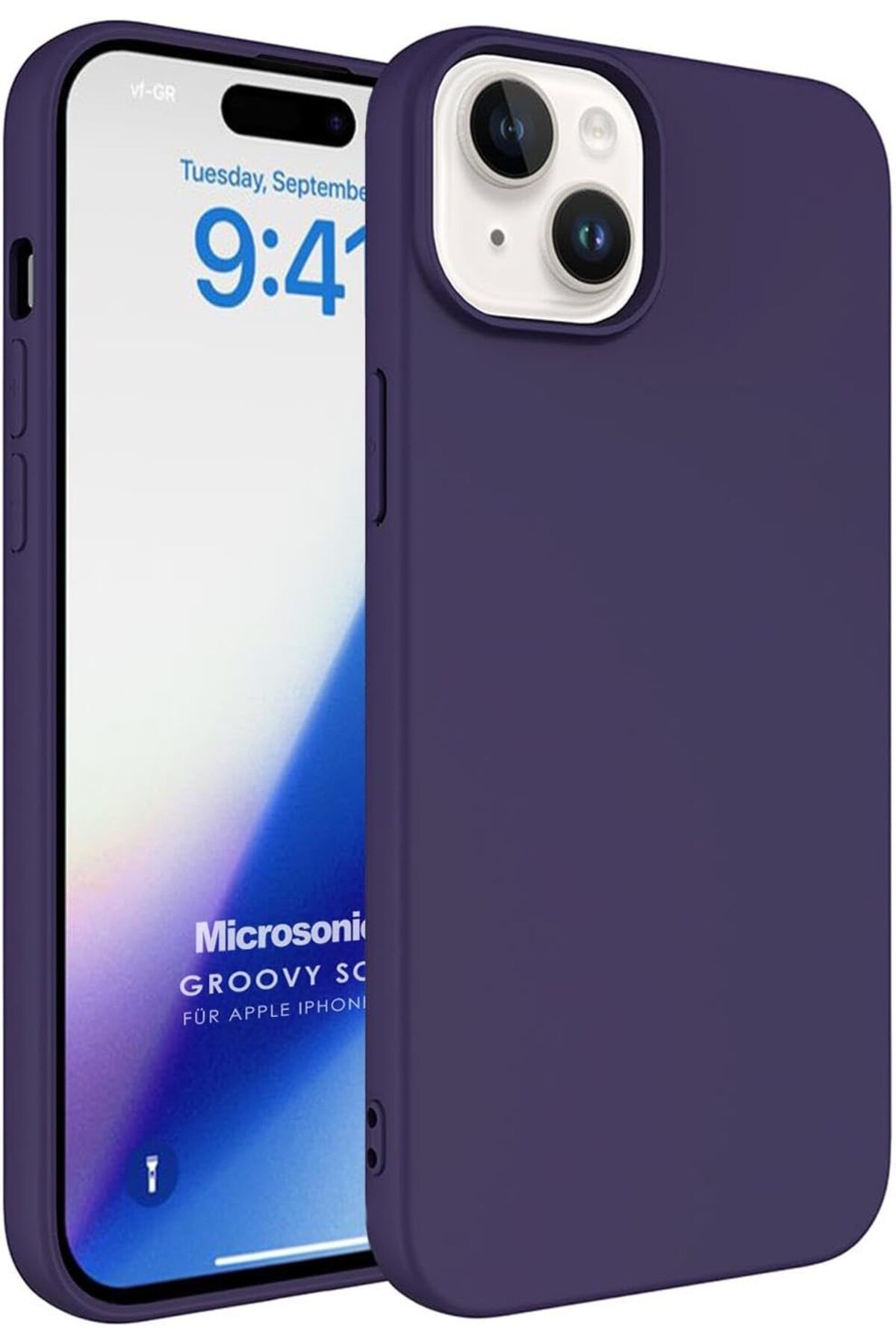 STOREMAX daliashops Kılıf iPhone 15 için Groovy Soft Derin Mor [iPhone 15 ile Uyumlu Kılıf - Mor] Star
