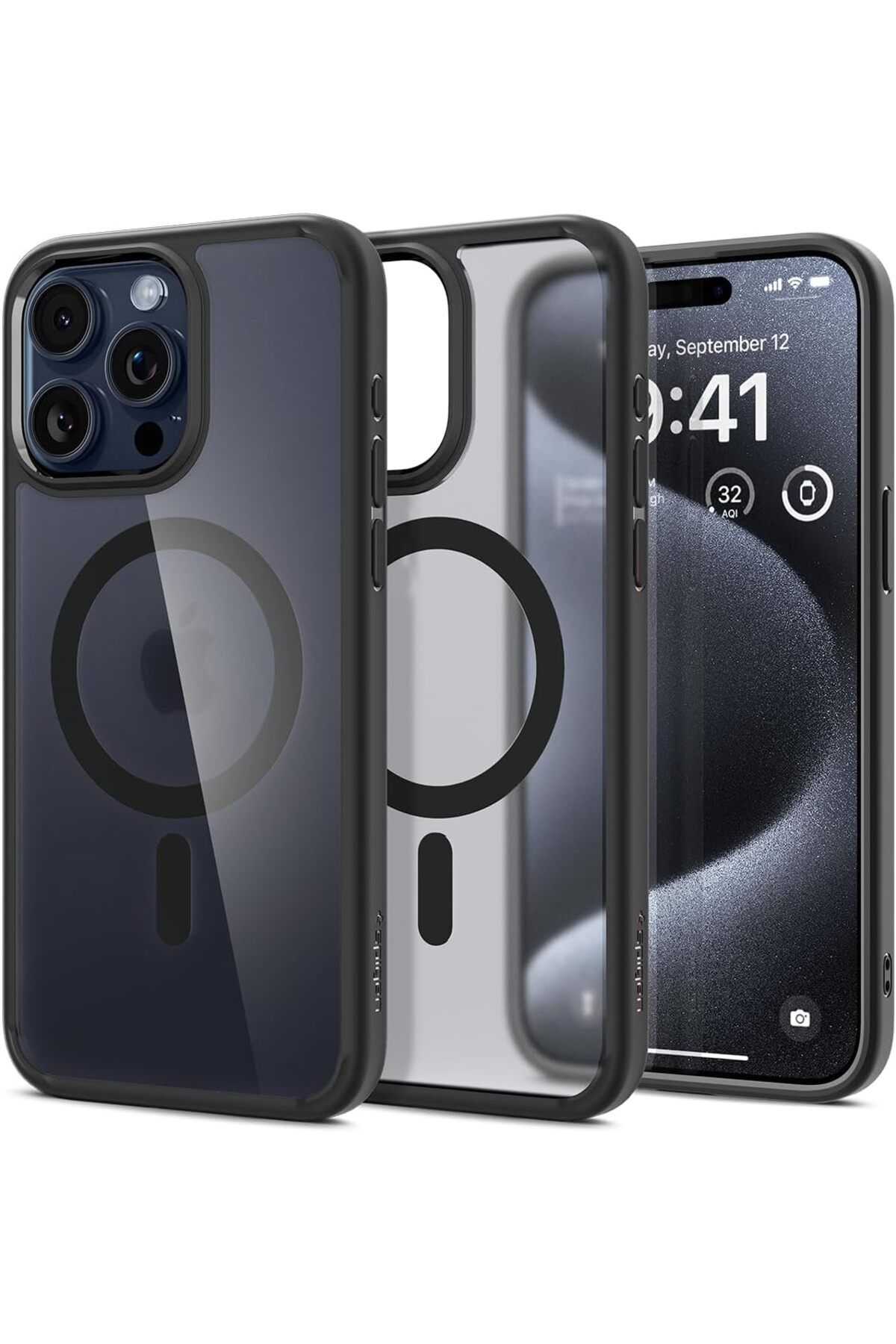 STOREMAX htpshopmx iPhone 15 Pro Kılıf Ultra Hybrid MagFit MagSafe özellikli Frost Black - ACS06720 strhtt