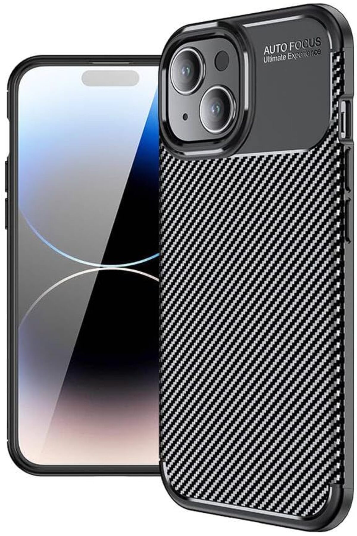 STOREMAX glpzr iPhone 14 Plus için Kılıf Karbon Fiber Tasarım İnce ve Esnek Darbeye Dayanıklı Uzun Öm