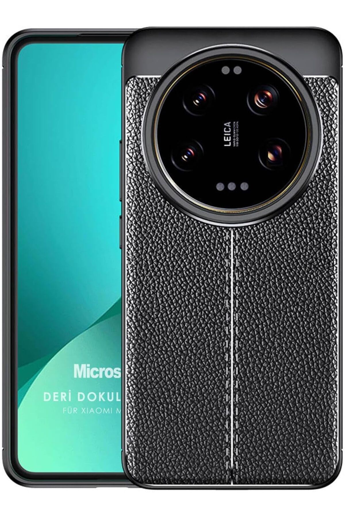 STOREMAX bystoreby Xiaomi Mi 14 Ultra Kılıf Deri Dokulu Silikon Siyah [Mi 14 Ultra ile Uyumlu Kılıf - Siy