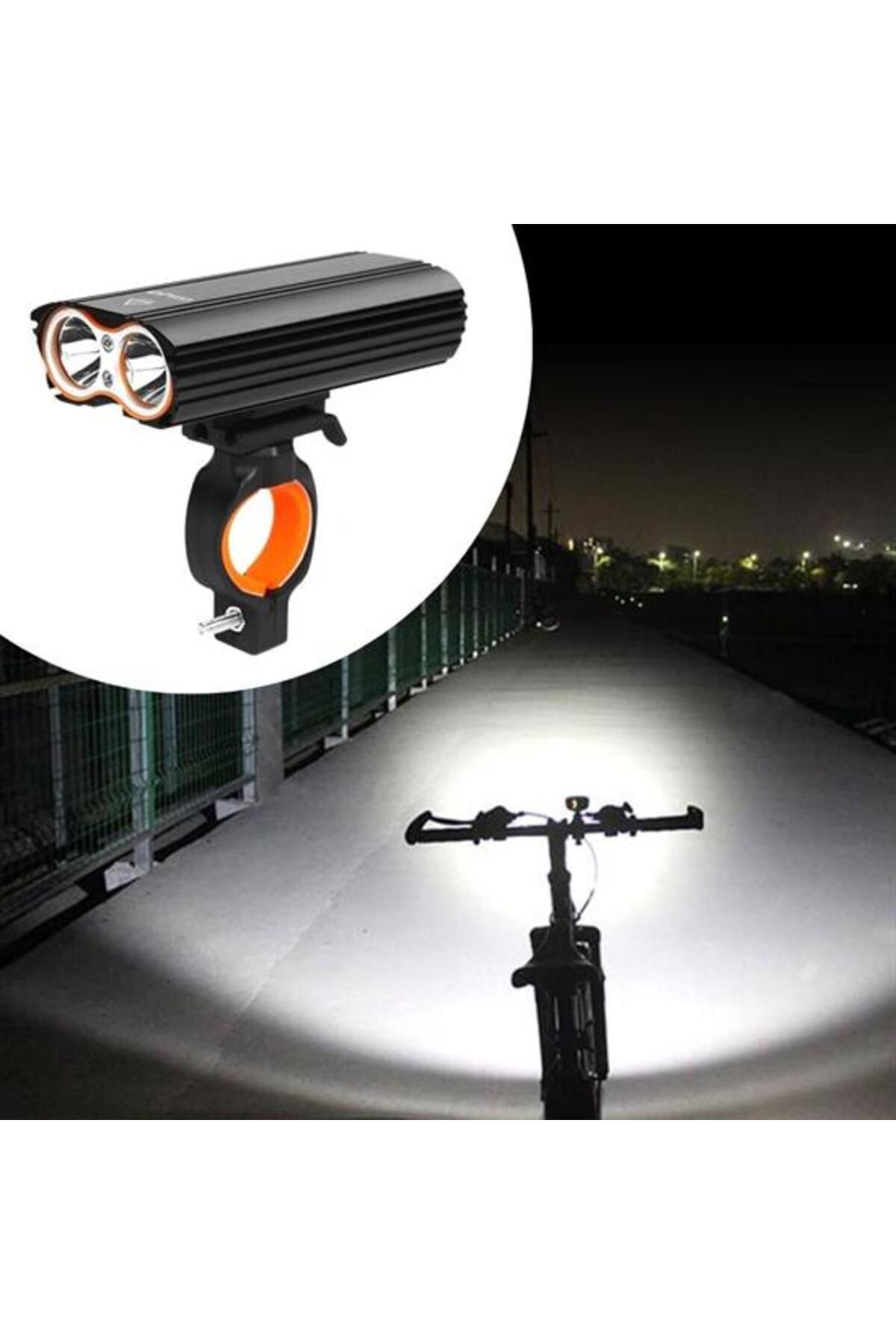 STOREMAX Şarj Göstergeli Uzun Menzil Su Geçirmez LED Bisiklet Feneri 1600 Lumen