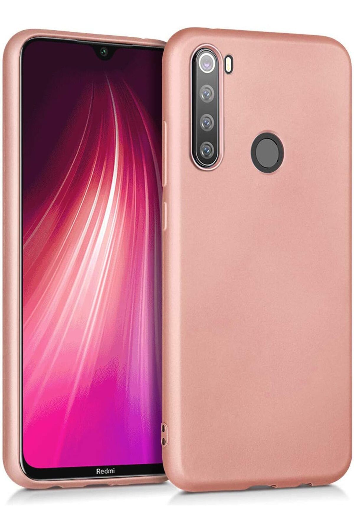 STOREMAX cmllashop Matte Silicone Xiaomi Redmi Note 8T için Kılıf Rose Gold [Redmi Note 8T ile Uyumlu Kıl