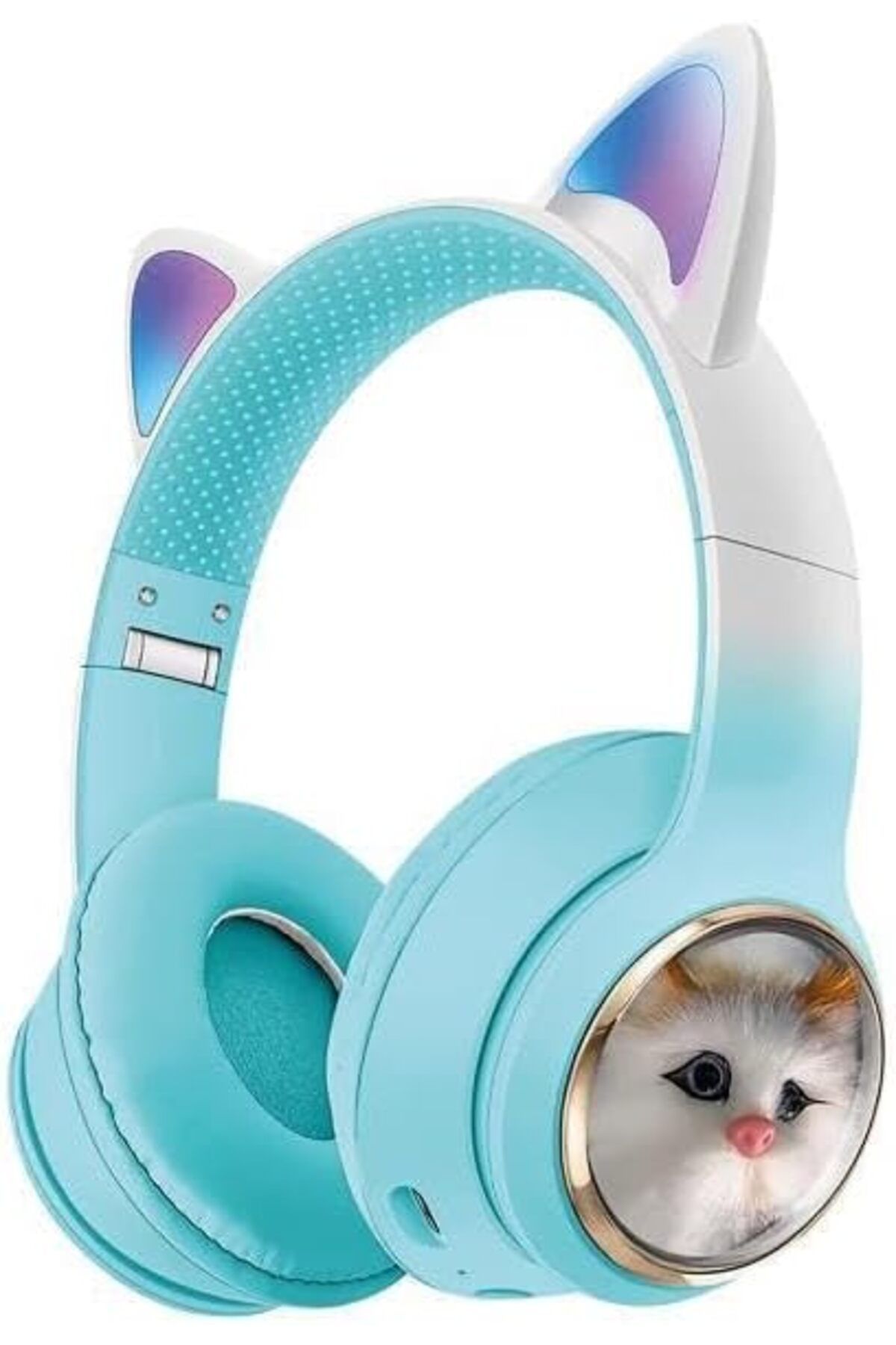 salesalbutik Wireless 5.3 Stereo Kedili Kulak Üstü Bluetooth Kulaklık Yeşil BLT-45
