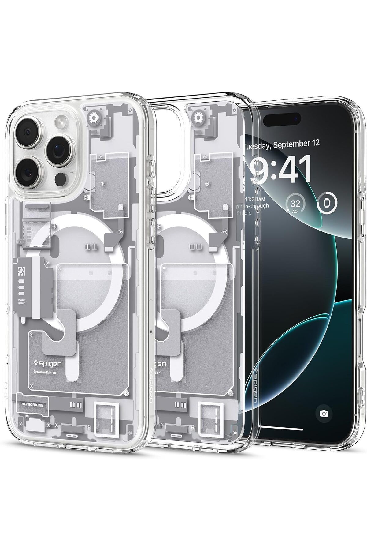 STOREMAX htpshopmx iPhone 16 Pro Kılıf Ultra Hybrid MagFit MagSafe özellikli Zero One White - ACS08136 str