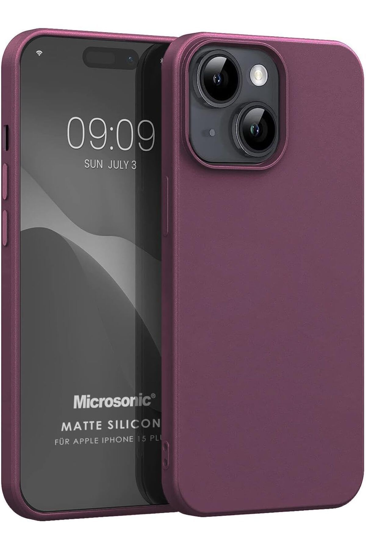 STOREMAX nslmshop Kılıf Matte Silicone iPhone 15 Plus için Mor [iPhone 15 Plus ile Uyumlu Kılıf - Mor]