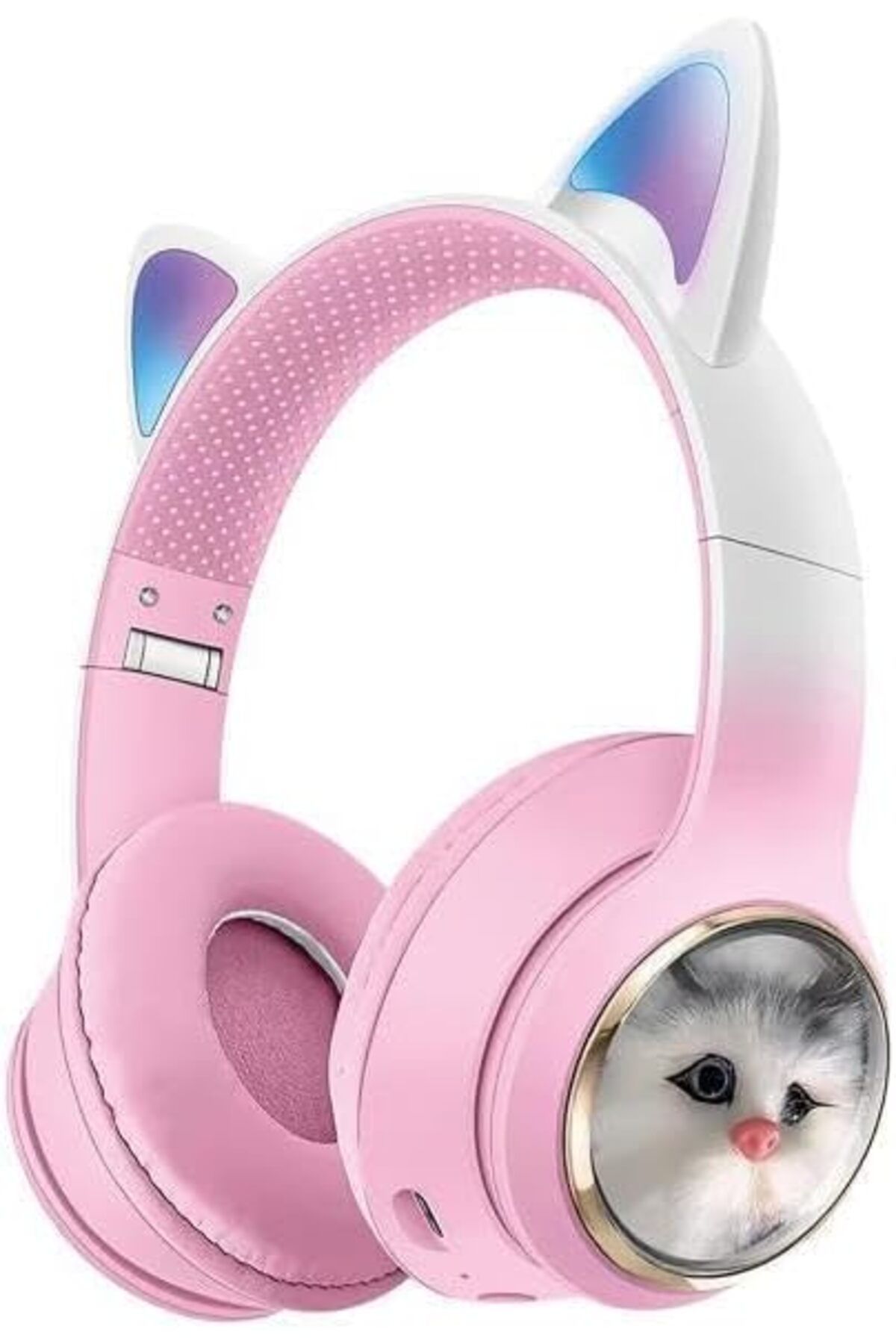 yenibagshop Wireless 5.3 Stereo Kedili Kulak Üstü Bluetooth Kulaklık Pembe BLT-45