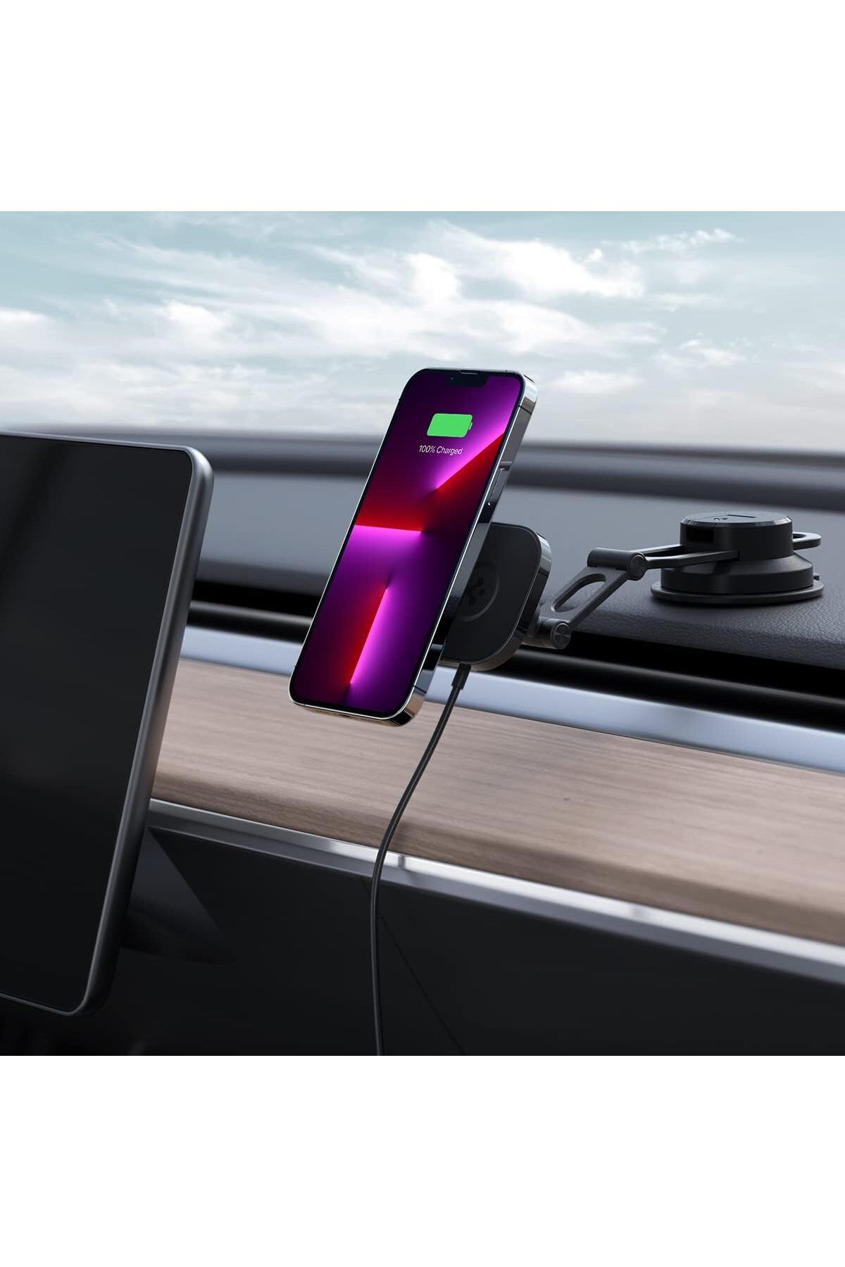 STOREMAX nffashopm MagFit Dashboard Araç içi Telefon Tutucu + Manyetik Kablosuz Şarj Cihazı iPhone için