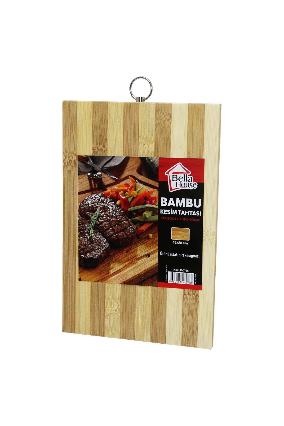 STOREMAX lbstorex BEYAZ ÇİZGİLİ BAMBU KESİM PANO METAL KULPLU 18X28CM Newdsng 1116818