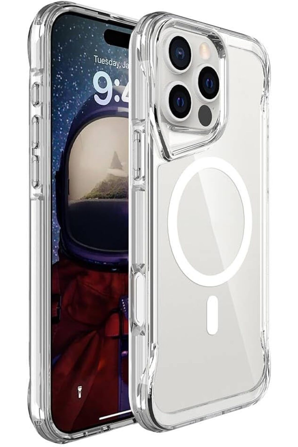 STOREMAX htpshopmx İle Uyumlu iPhone 16 Pro Max Kılıf ZORE Magsafe Şarj Özellikli T-Max Magsafe Kapak Ş