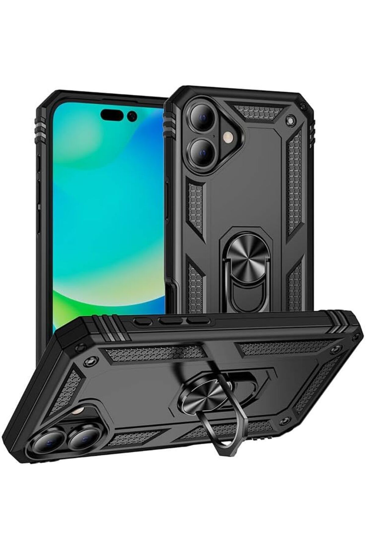 STOREMAX dlshop İle Uyumlu iPhone 16 Plus Kılıf ZORE Vega Kapak Siyah star 990396
